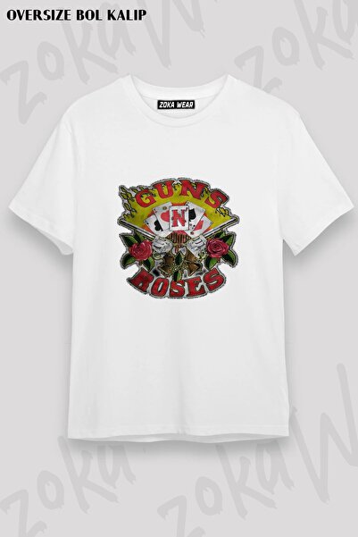 ZOKAWEAR تي شيرت مطبوع للجنسين من نوع Guns N Roses v14