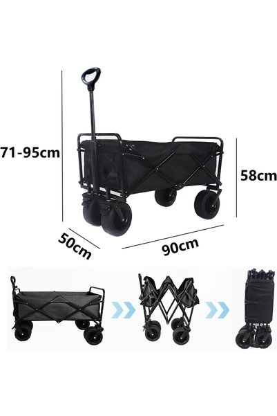 HI-FINE (ey19)Foldable Camping Trailer Adjustable Handle, Detachable, Multifu...