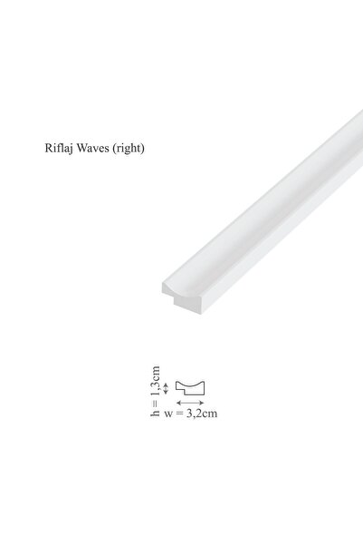 Manavi Profil dreapta riflaj decorativ 3D, Waves R, 3.2x1.3x250 cm,