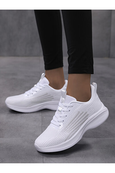 SOSENFER Women's Breathable Mesh Sneakers Lightweight Platform Walking Shoes ...