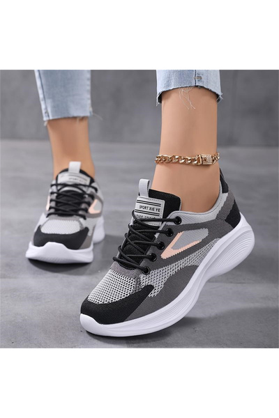 SOSENFER Women's Breathable Mesh Sneakers Lightweight Platform Walking Shoes ...