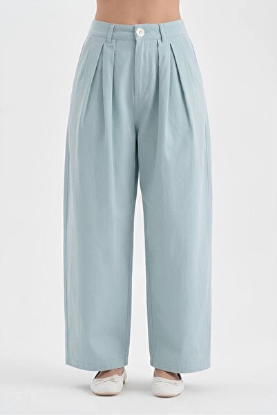 tw3 Women's 100% Cotton Balloon Fit Design Trousers with Pleated Detail on th...