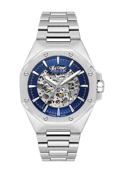 Nacar Sapphire Glass Sports Silver - Blue Automatic Men's Watch Nc08-29430497...