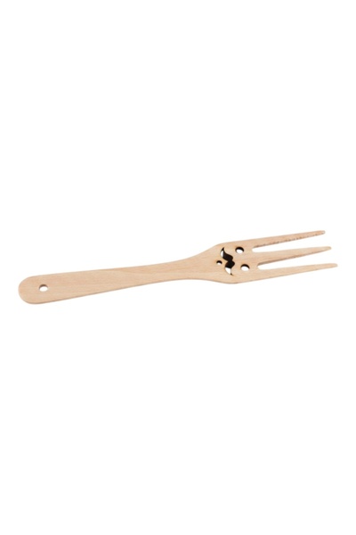 Ceramica Martinescu Furculita din lemn cu model mustata 28 cm – ustensila amu...