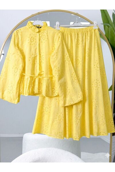 EC MODA Embroidery Detailed Hijab Skirt Set