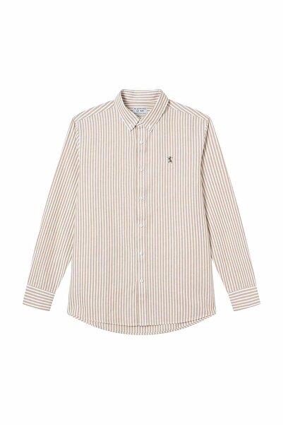 Giordano Men's Lion Oxford Slim Long Sleeve Shirt