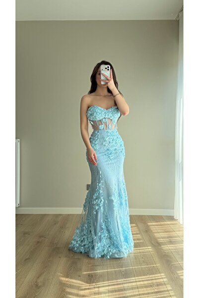 ayşenur Dinçer butik Rose Balık Abiye Bebe Mavisi