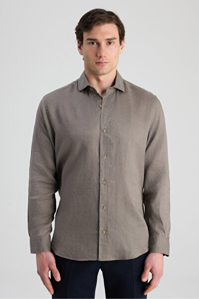 D'S Damat Ds Damat Comfort Smoked Linen Shirt