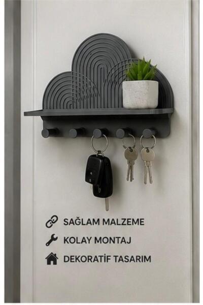 3DSERBER Bulut Desenli Duvar Askılığı ve Raflı Organizer 3D Baskı PLA Malzeme...