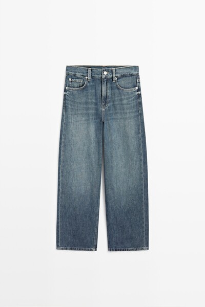 Massimo Dutti Orta bel kısa geniş paça jean