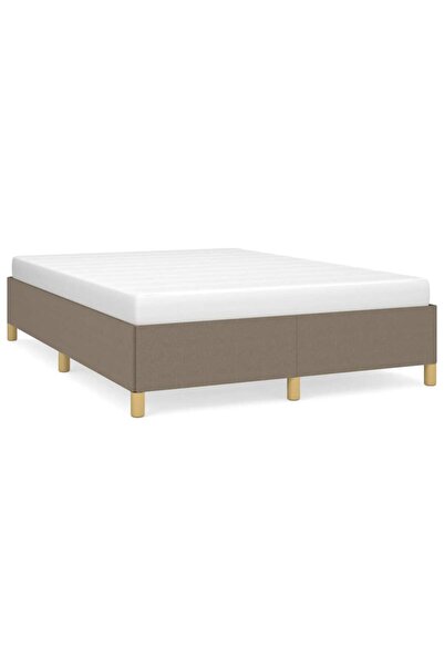 vidaxl Cadru de pat fără saltea, gri taupe, 140x190 cm, textil