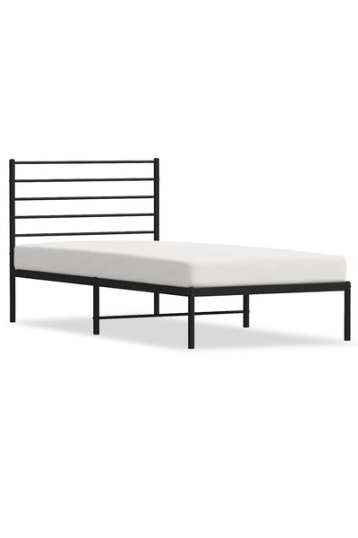 vidaxl Cadru de pat din metal cu tăblie, negru, 100x200 cm