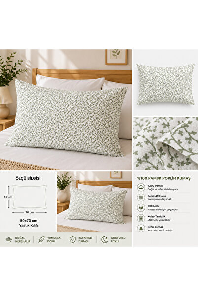 DOĞA EV TEKSTİLİ Doğanın Tüm Renkleri 2'Lİ YASTIK KILIFI 50X70- %100 PAMUK PO...