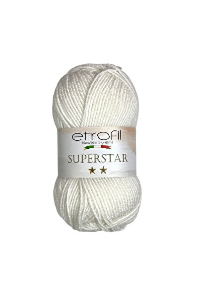 Etrofil Fir de tricotat SuperStar Alb 25% Lână 75% Acril 100g 170m (70187)