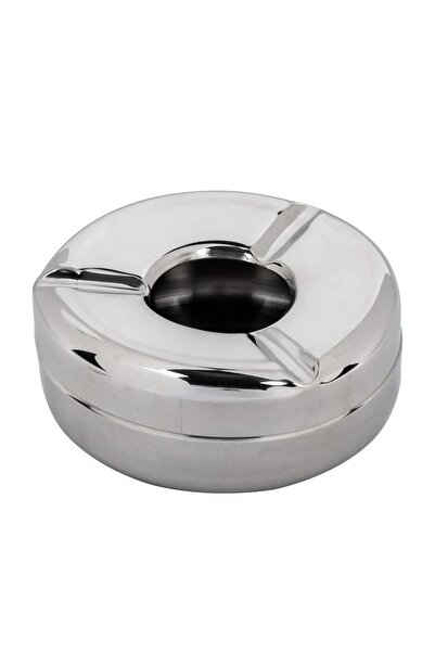 OEM Scrumieră rotundă din inox argintiu Ø11,5x4,5 cm, stabilă și practică pen...