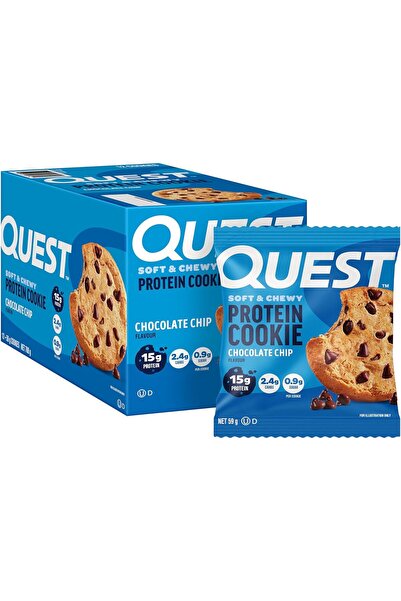Quest كوكيز بروتين برقائق الشوكولاتة؛ مناسب لحمية الكيتو؛ غني بالبروتين؛ منخف...