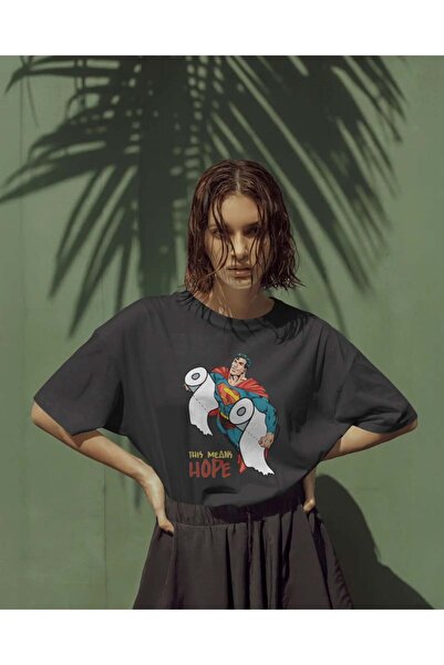 buzagi tasarım ürünleri Hope Unisex Oversize Black T-Shirt