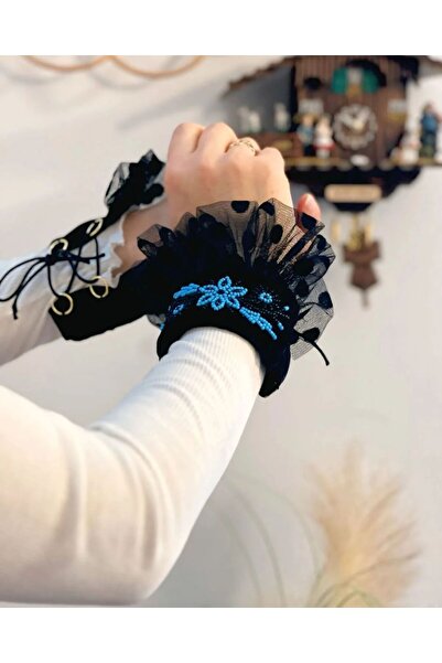 Alina Matache Manșetă detașabilă, catifea cu tulle, șnur ajustabil, colecția