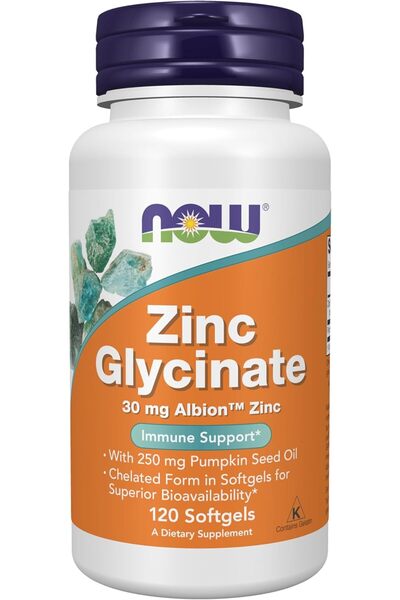 Now Foods, Zinc Glycinate 120 Softgels - Usa Menşeii