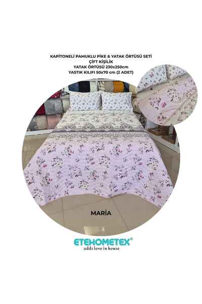 ETE HOMETEX Etehometex King Size Cotton Quilted Bedspread Set