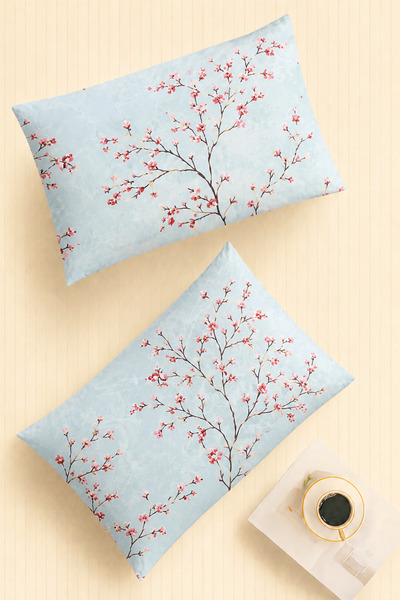 İQON |   Pattern |   Ranforce 2-Piece Pillowcase Set |   Blossom Blue