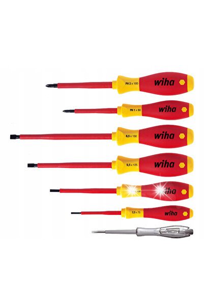 wiha Set de șurubelnițe electrice plate SOFTFINISH, 7 piese 00834