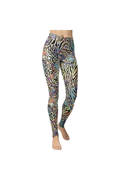 OEM Colanți Sportivi de Damă Casual Elastici cu Model Leopard Galbeni M