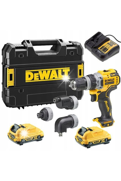 Dewalt Mașină de găurit și înșurubat cu acumulator + 4 capete de lucru 12V 2*...