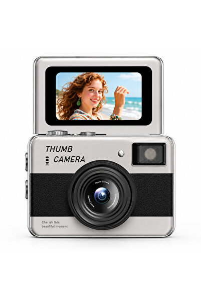 beemen 48MP 4K Mini Dijital Fotoğraf Makinesi | 2.4'' Döner Selfie Ekranı | O...