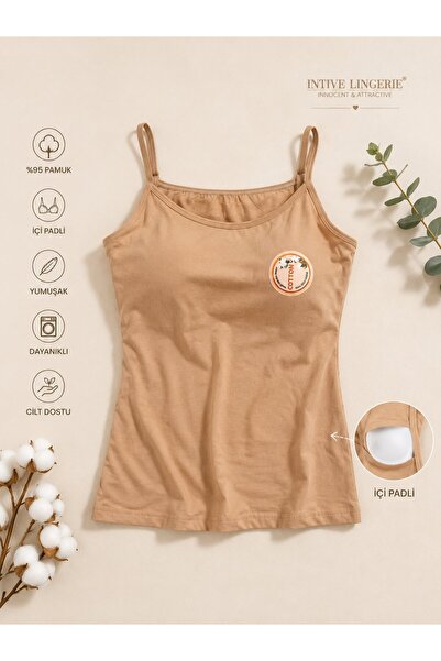 İntive Lingerie Intive Comfort Kota Thin Strap Cotton Padded Tank Top That Ca...