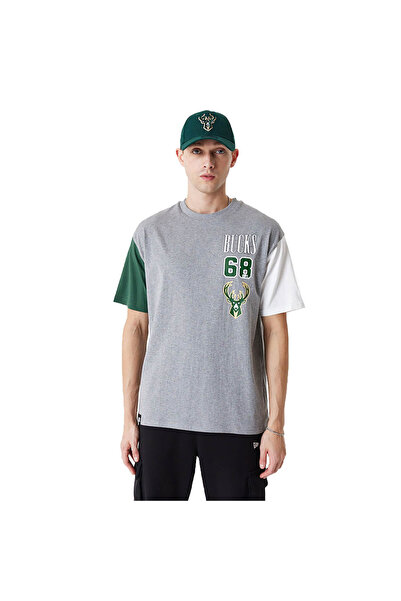 NEW ERA Tricou bărbătesc cu mânecă scurtă Milwaukee Bucks NBA, supradimension...