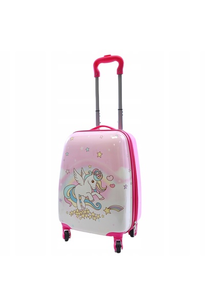 Midex Valiză de călătorie pentru copii, de cabină, cu design unicorn, bagaj d...