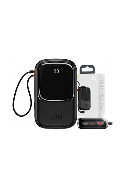 Baseus Powerbank cu cablu Lightning 20000mAh USB USB-C QC FCP PD 20W Negru