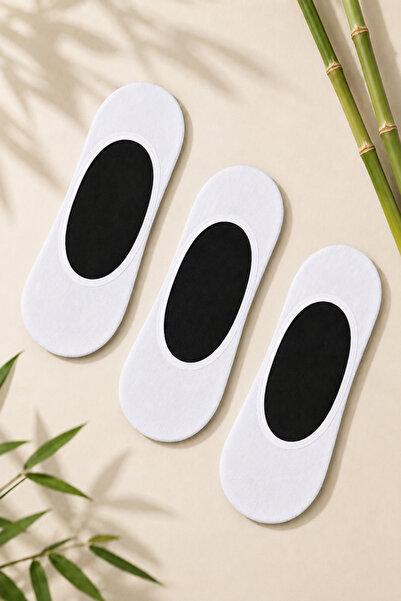 Ollero 3 Pairs of Seamless Silicone Men's Bamboo Ballerina Socks