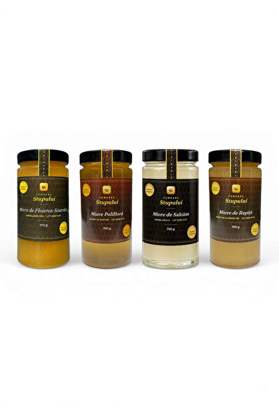 Comoara Stupului Pachet Mix Miere, Comoara Stupului, 4 x 700g (Floarea-Soarel...