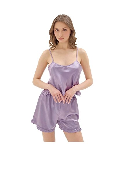 MOONGIRL KADIN SATEN ŞORTLU GECELİK TAKIMI