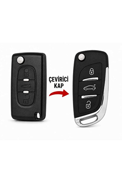 GMA KEYS Peugeot Partner 307 207 308 5008 Sustalı Çevirici Dönüşüm Kumanda Ka...