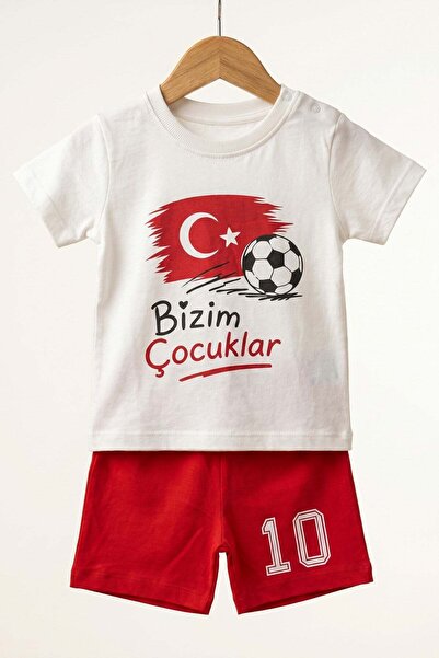 dinamik çocuk طقم صيفي مكون من قطعتين للأطفال من الجنسين، مطبوع عليه هلال ونج...