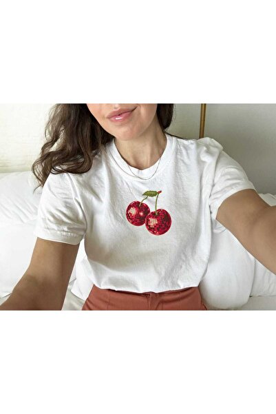 Grafftee Clothing تي شيرت مطبوع عليه ديسكو تشيريز للجنسين مقاس كبير