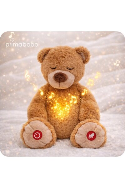 Primabobo Jucarie din plus senzoriala, Primabobo, Ursulet, 36 cm, Cu lumini c...