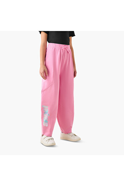 Disney Elasticated Drawstring Waist Track Pants with Angel Print