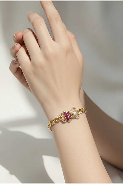 NN BRATARA MULTICOLOR URSULET COCO,inoxidabil placate cu aur 14k .