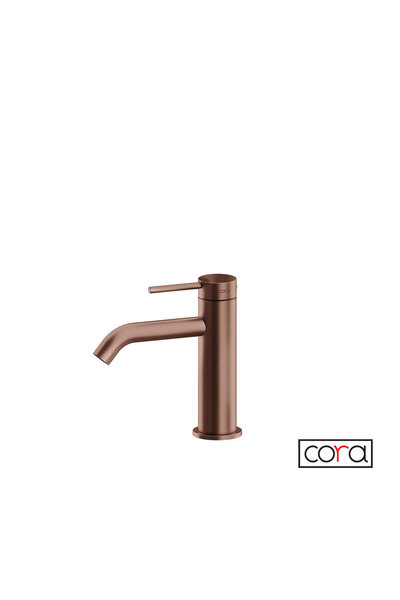 Cora Βρύση Νεροχύτη με Βαλβίδα Clic-Clac Cosmo PVD Ροζ Χρυσό Inox 316L 6111-811
