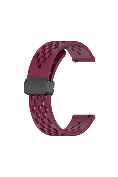 OEM Λουράκι με τρύπες σιλικόνης μπορντό (Samsung Galaxy Watch 46mm, Samsung G...
