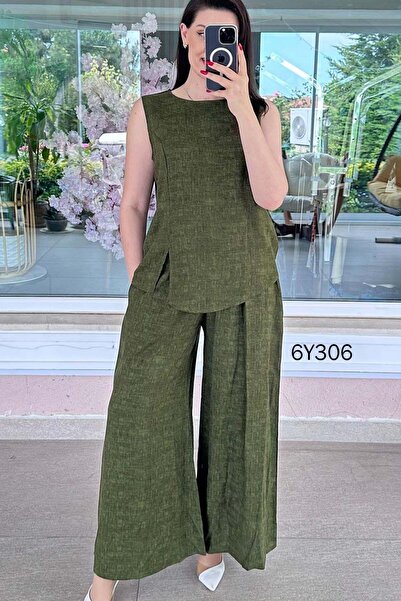 İnce Topuk Zero Sleeve Patterned Viscose Set 6Y306