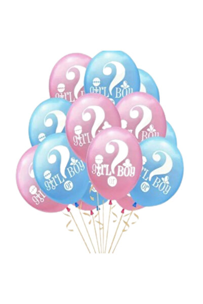 genaja Set 10 Baloane din Latex, Model Party Gender Reveal, 30 cm, Roz și Alb...