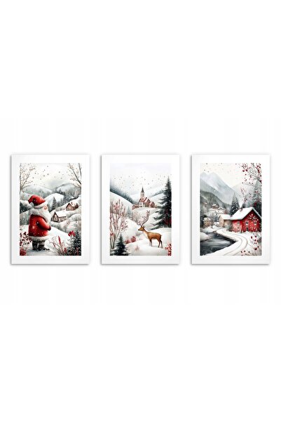 DecoWalls Set Tablouri Craciun, Deco Walls, Digital Print, Pentru Camera De Z...