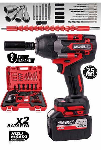 KİMMEER PLUS 700 NM TORKLU 21V ÇİFT AKÜLÜ 15 PİLLİ KÖMÜRSÜZ 1/2 MAVİ SOMUN SI...