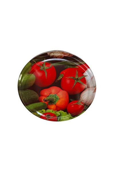 OEM Set 50 capace metalice cu filet pentru borcane, FI 66 mm, model legume/fr...