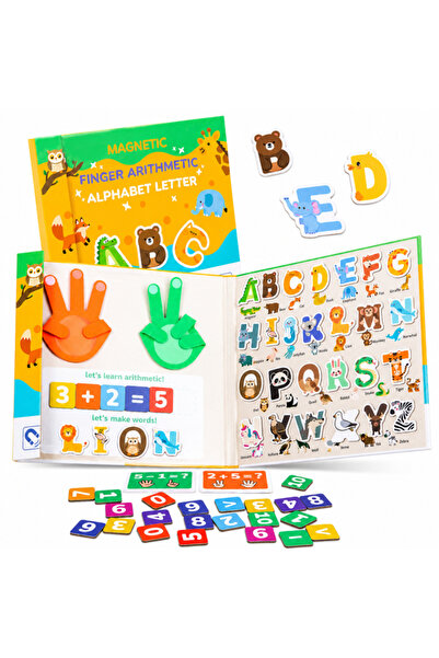 Picodino Joc magnetic Montessori cu animale, litere și numărătoare cu degetele